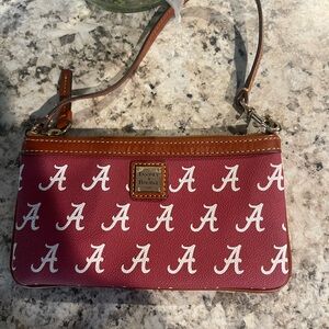Dooney & Bourke Crimson and White Wristlet